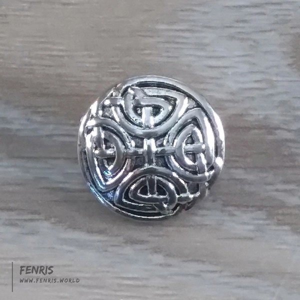 Fenris Celtic Knot Work Buttons Silver Irish Viking Dance 1/2