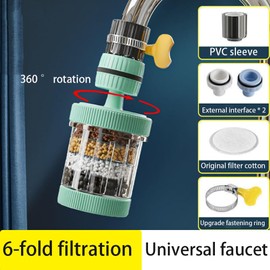 Faucet Tap Water Filter Activated Carbon Clean Purifier Cartridge Water Tap Kitchen Remove Fluorinated Chlorine Heavy Metal Activated Carbon Water Filter (2)