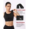 Yvette Sports Bra with Front Closure Mesh Racer Back Full