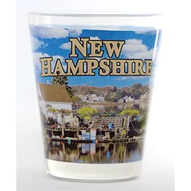 New Hampshire Day Skyline Photo Collage Shot Glass