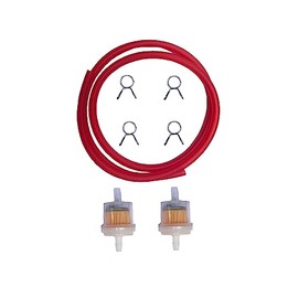 1m Hose Tube Line with Gas Fuel Filter Kit Fits for GY6 50cc 150cc 139QMB 157QMJ Tao Tao Scooter ATV Motorcycle Dirt Bike Go Kart (red)