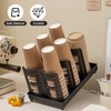 Paper Cup and Lid Holder,Disposable Coffee Cup Holder,6-Slot Foldable Cup