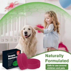 24 Mosquito Coils with 6 Metal Stands, 6-8 Hours/Burn Mosquito Repellent Outdoor Patio, Garden, Camping & Backyard Mosquitoes Repelling, Natural Mosquito Repellent Coils Safe for Kids & Pets