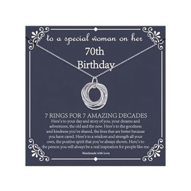 Embtrem Gifts for 70 Year Old Woman Silver Circle Necklace for Women Birthday Jewelry Gifts for Mother Grandmom from Daughter Granddaughter