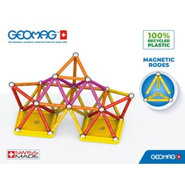 Geomag Classic - 93 Pieces - Magnetic Construction for Children - Green Collection - 100 Percent Recycled Plastic Educational Toys