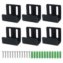 INCREWAY Mirror Clips, 6PCS Wide Channel Mirror Hanger Clip Stainless Steel Mirror Clips for Wall Mounting Hanger Tile Picture Frameless Mirror Billboard Displays, Black