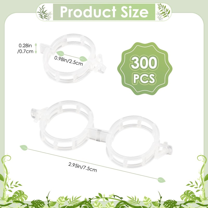 CINKSY 300 PCS Plant Support Clips - Reusable Tomato Clips