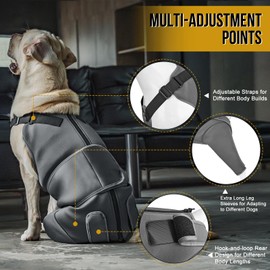 OneTigris Dog Body Suit After Surgery, Dog After Neutering Male with Adjustable Straps, Soft Lick Protection Dogs for Male or Female, Body for Small/Medium/Large Dog (Gray, XS)