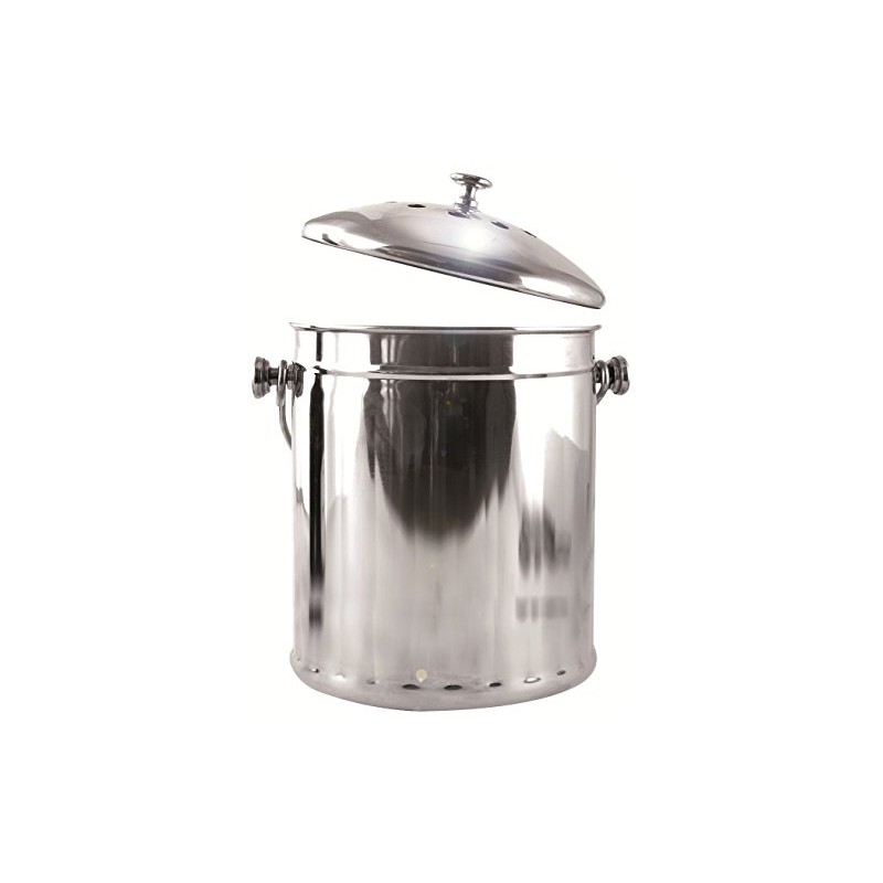 Eddingtons Mini Tabletop Compost Pail/Tea Bag Bin-Stainless Steel, 2.25 Litre,