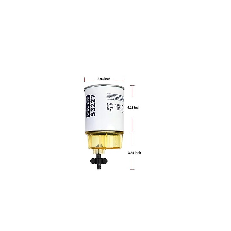 S3213 Fuel Water Separating Filter Element R25T Nylon Fuel Bowl