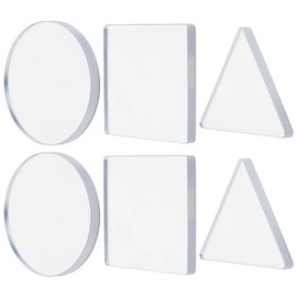 NBEADS 6Pcs Monoprinting Print Plates, 7.5cm Small Gel Printing Plates Clear Circle Triangle Square Printmaking Supplies for Art for Card Making Scrapbooking Arts and Crafts
