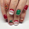 Christmas Press on Nails Short Square Fake Nails Santa Claus