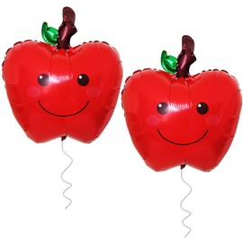 Apple Party Decorations - Large, Pack of 2 | Red Apple Mylar Balloons | Back to School Decorations | Farmers Market Decoration | Fruit Balloons Décor | Apple Themed Decorations Party Supplies