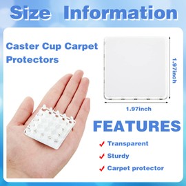 18 Pieces Self Stick Furniture Carpet Protectors - Spiked Caster Cups for Sofas, Tables, Chairs, Offices, Bookcases and Other Furniture