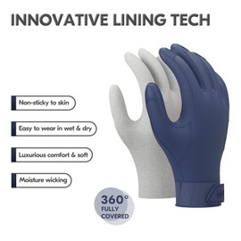 Vgo... 1 Pair Chemical Resistant Work Gloves,Starﬁsh-Gen Seamless Gription Gloves,Anti-slip for Food Processing,Fish processing,Chemical industry,infused with Aromas(M,Dark Blue,TP1147)
