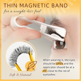 QUEWEL Magnetic-Eyelashes with Applicator, 2 Pairs Flylash Magnetic-Lashes with Applicator, No Glue Needed False Lashes, Easy to Wear and Remove (Magnetics Eyelash Kit A6)