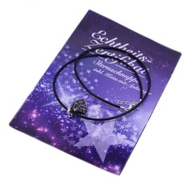Budawi Gift Set Shooting Star Real Meteorite Pendant with Chain and Certificate in Gift Box as a Gift for Birth Christening Birthday Gift Lucky Charm, Rubber meteorite, Meteorite