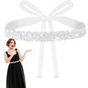 CIATBYYJ Glitter Women's Belt, White, One size fits all