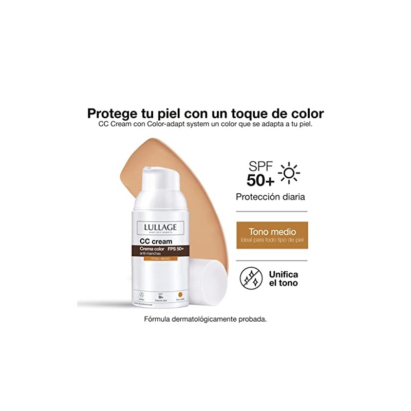 LULLAGE, CC Cream, Crema de Color Anti-manchas, Atenúa y Previene