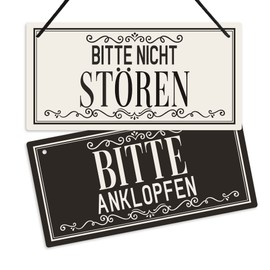 Putuo Decor Please Do Not Disturb Sign, Please Knock Door Sign, Reversible Double Sided Sign for Business, Office, Therapist, Clinics, Treatments, 10 x 5 Inch PVC Hanging Plaque