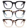 Glarollirace 3 Pack Womens Square Reading Glasses, Designer Style Computer