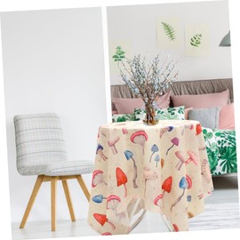 LABRIMP Colorful Mushroom Pattern Tablecloth Polyester Table Cover for Parties Picnics and Dining Tables Stylish Oil Decorative Tablecloth for Home and Event Use
