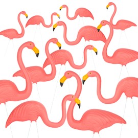 Galashield Pink Flamingo Yard Decorations Pack of 12 Flamingos Decor Ornaments for Outdoor Lawn and Garden