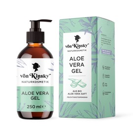 von Kinsky® Organic Aloe Vera Gel - 250 ml Moisturiser with 100% Natural Ingredients Against Sunburn and Dry Skin - Natural Cosmetics Made in Germany