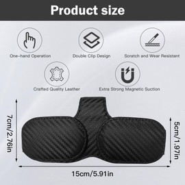 Glasses Holder for Car Sun Visor, Double Layer Sunglasses Holder Car, Magnetic Sunglasses Holder Car, Universal Leather Glasses Holder for Car Accessories, Interior (Carbon Fibre Black)