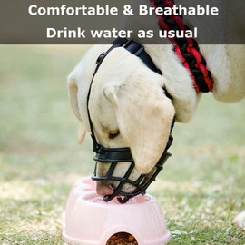 Breathable Basket Dog Muzzles for Small, Medium and Large Dogs - Prevents Barking, Biting and Chewing (Reflective Black, 2#)