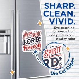 (2 Pack) Where The Spirit Of The Lord Is There Is Freedom 2 Cornithians 3:17 Bible Verse Magnets - 5 Inches On Longest Side - Premium Vinyl - For Cars, Refrigerators, Toolboxes - Made In USA - MAG2212