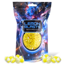 Freeze Dried Sour Lemon Heads Candy, Crunchy Candies, Share Sized, Resealable Bag, 3 Ounces
