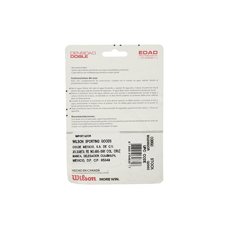 Wilson Protector Bucal para Adultos, de Doble Densidad, Color Naranja
