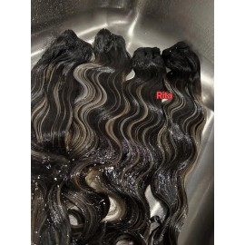 Highlight Raw Cambodian Burmese Curly Afro Kinky Curly Brown Ash 613 Blonde Highlight Balayage 4A 4B 4C Afro Curls Human Haircolor: 613 body wave bundle, Stretched Length: 30inch