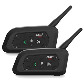 EJEAS V6 Pro Motorcycle Bluetooth 5.1 Headset 1.2KM 2 Riders Intercom Communication System with Hands-Free Call and Noise Reduction Universal Wireless Interphone (V6Pro 2PCS)