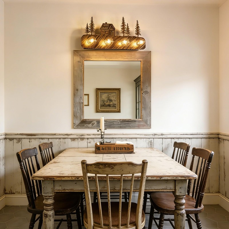 TOCHIC Rustic Bathroom Light Fixtures, 4 Lights Farmhouse Bathroom Vanity