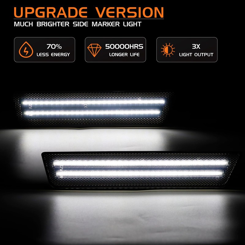 White LED Side Marker Lights for Dodge Challenger 2008 2009