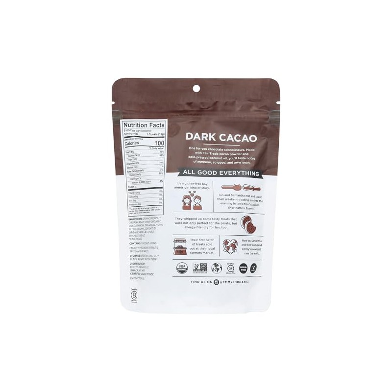 EMMYS Organic Dark Cacao Macaroons, 6 OZ