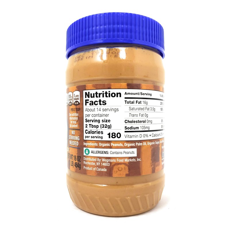 Wegmans Organic Peanut Butter Spread 2 Packs (Crunchy)