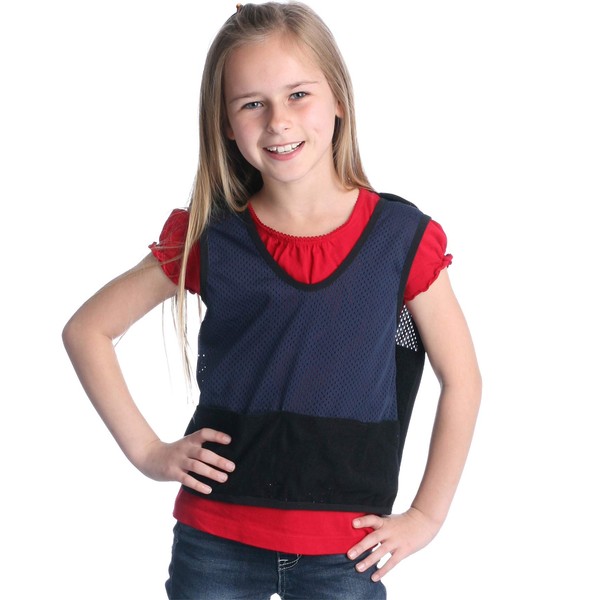 Fun and Function – Pressure Mesh Vest for Kids & Teens – Compression Vest for Kids with Sensory Issues – Sensory Vest Provides Soothing Pressure – Navy Blue – X-Small