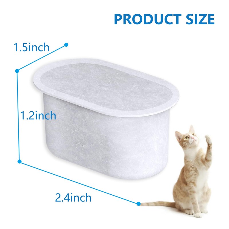 SAMANIJA10-Pack Cat Water Filters Replacement, Compatiable with WOPET W300&W300B&W500 67oz/2L