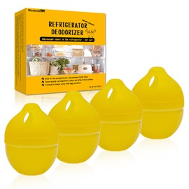 WeelenkEco Refrigerator Deodorizer – More Effective Than Baking Soda, Effectively removes stubborn refrigerator odors, Natural Gel (4 Pcs/Lemon Flavor)