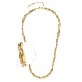 JEWELS BY LEONARDO Halskette Sue • kurze Schlangen-Kette aus goldfarbenem Edelstahl • raffinierte Kordeloptik • 45-50 cm Länge • Schmuck Geschenk für Frauen • 024835