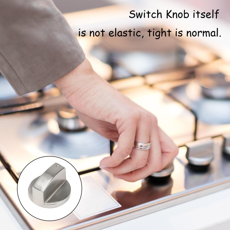 4Pcs Gas Stove Knob,Durable Metal Switch Control Stove Adaptors Knobs,Cooker