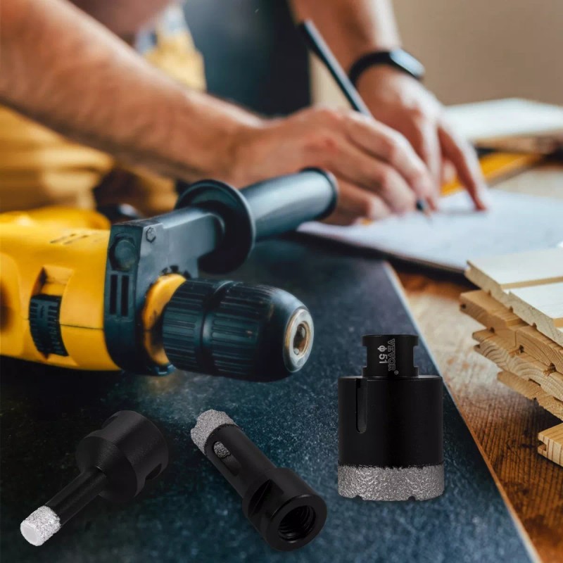 Vevor Kit De Sierra Perforadora Para Baldosas Broca De Diamante