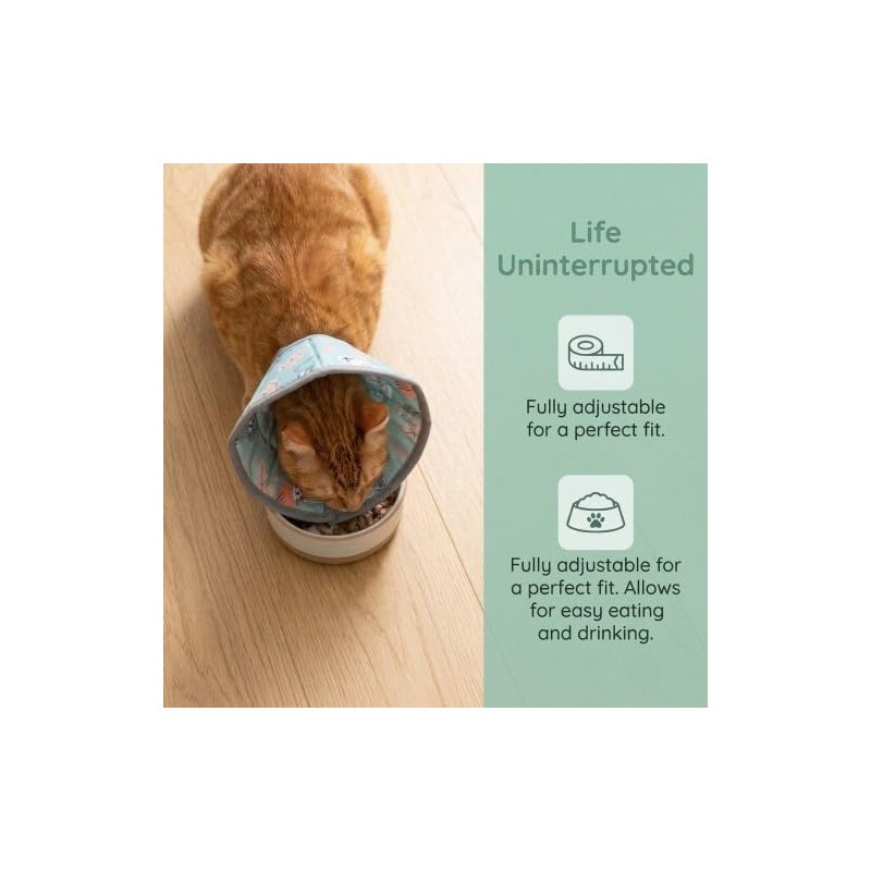 Soft Cat Cone Collar Adjustable, Cat Recovery Collar to Stop