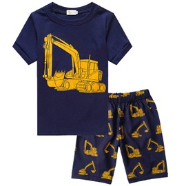 Little Hand Boys Tractor Pajamas Set 2 pc Kids Childrens 100% Cotton Short Sets 2-3 Years/3T