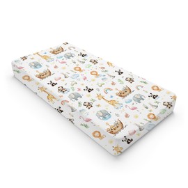Baby Safari Animals Ship Rainbow Sun Changing Pad Covers Zoo Animal Flower Leaves Diaper Change Table Sheets for Boy Girl Lion Elephant Giraffe Panda Soft Stretchy Fitted Changing Table Mat 32''x16''