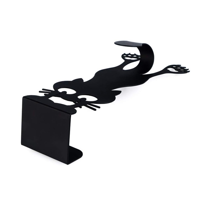 balvi Curious Cat Hanger for Doors, Black, One Shape of