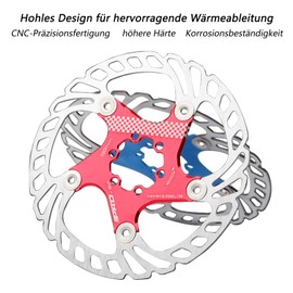 Yongness Bicycle Brake Disc 160 mm 180 mm 203 mm Bicycle Disc Brake Disc Floating Brake Rotor Suitable for Road Bikes, Mountain Bikes, MTB, BMX (Red 180 mm)